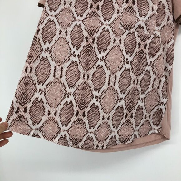 Joe Fresh pale  pink brown snakeskin print pocket t-shirt - Picture 11 of 14